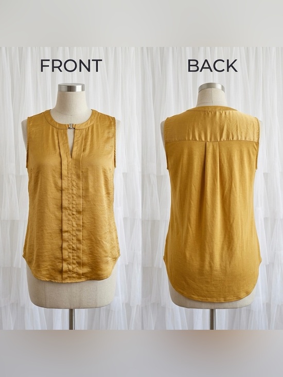 The Limited Tops - The Limited Women’s Mustard Yellow Sleeveless Keyhole Blouse Top Size Large